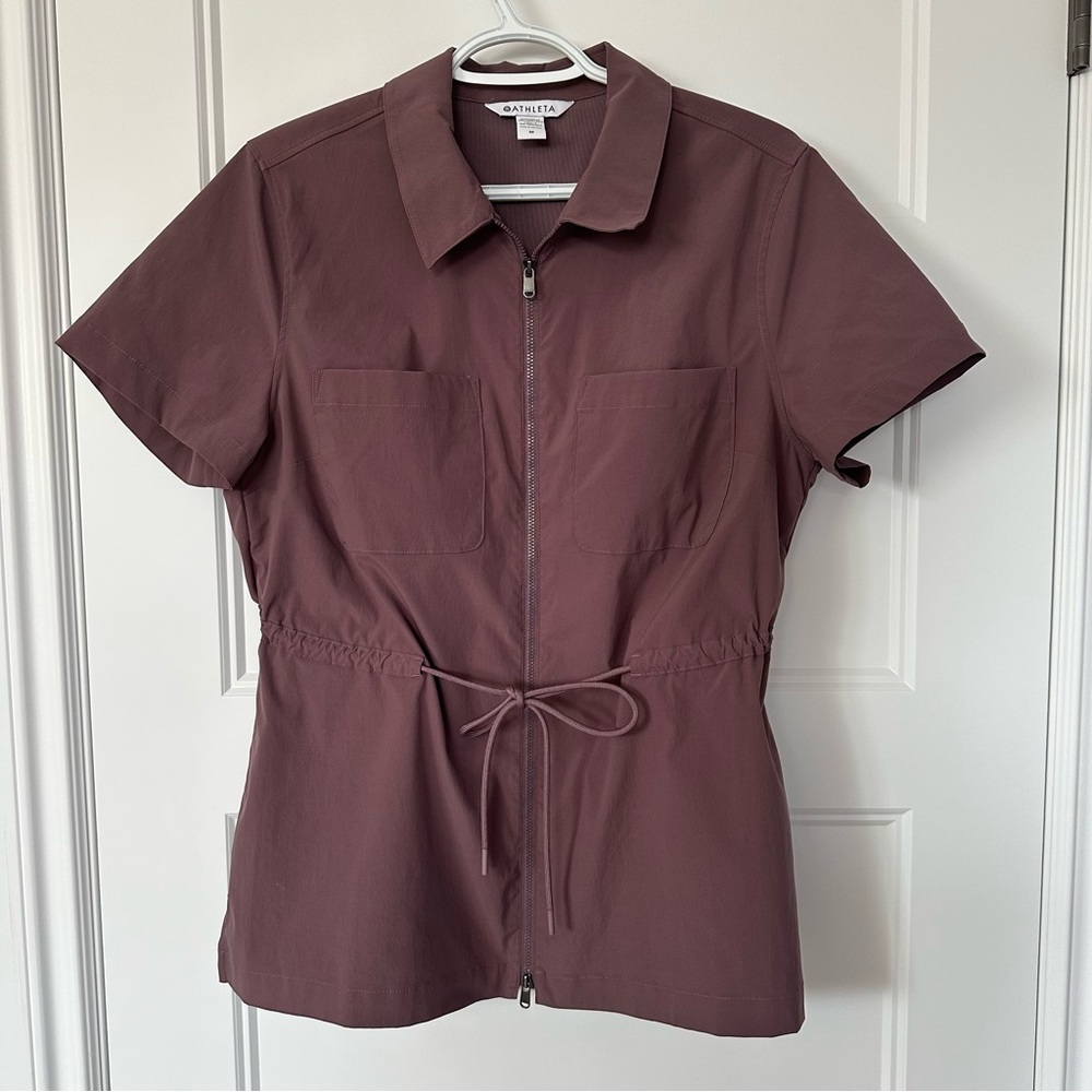 Athleta Advantage Cinch Top Full Zip Vented